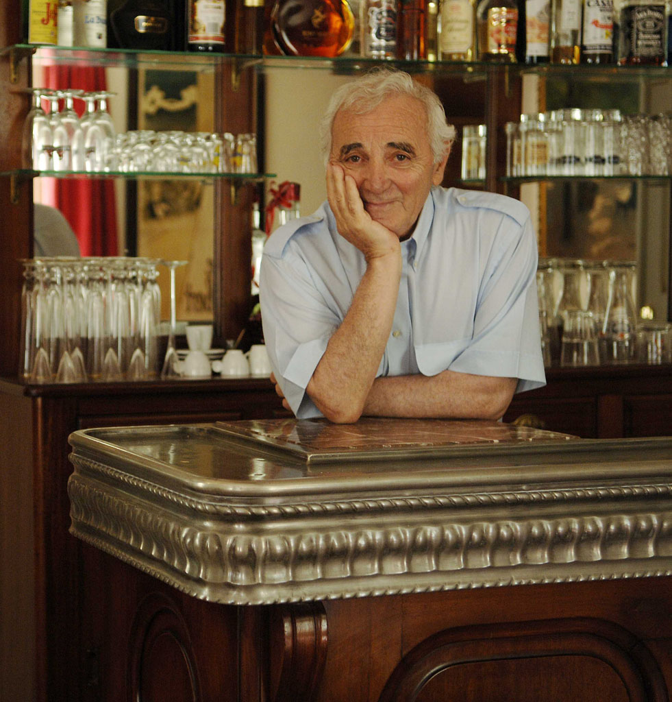 07/05/2006.French singer Charles Aznavour at home in Provence.